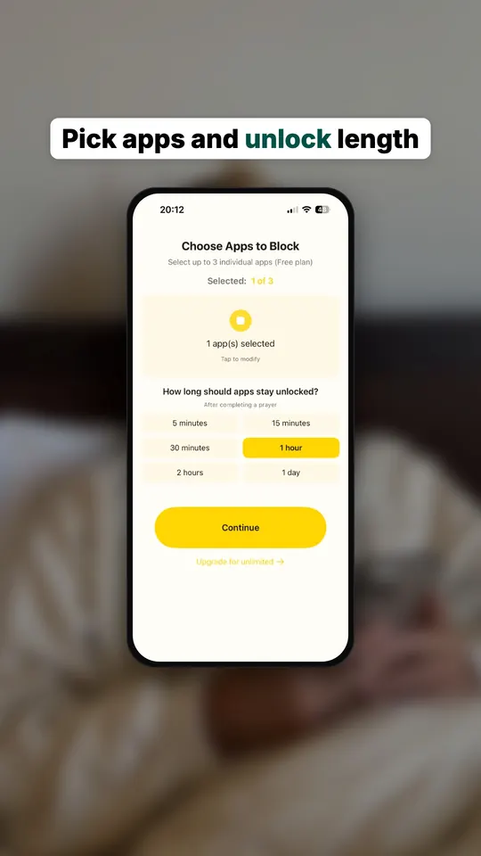Slide 4: real GraceLock screen, pick apps and unlock length