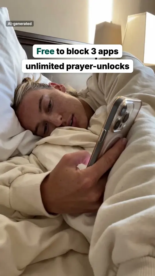 Slide 7: Free to block 3 apps, unlimited prayer-unlocks